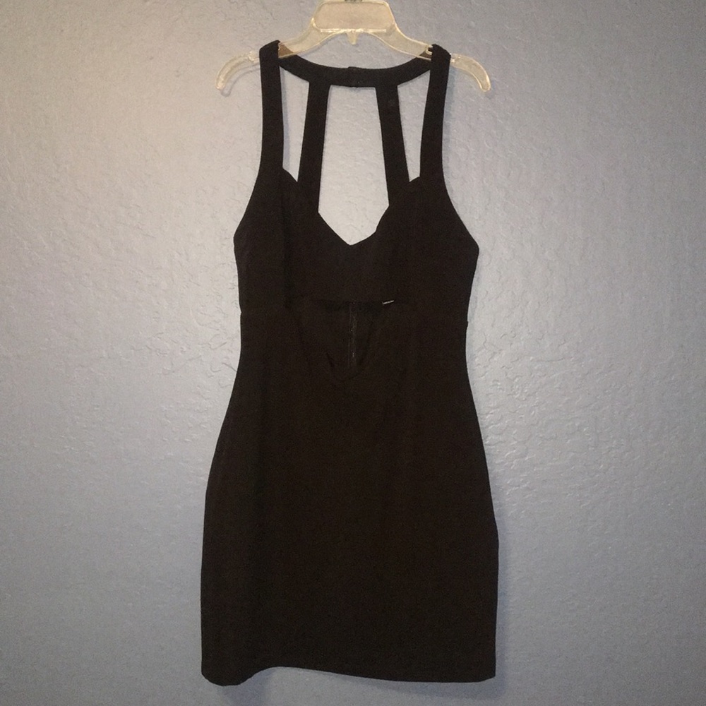 Black dress with front cut out